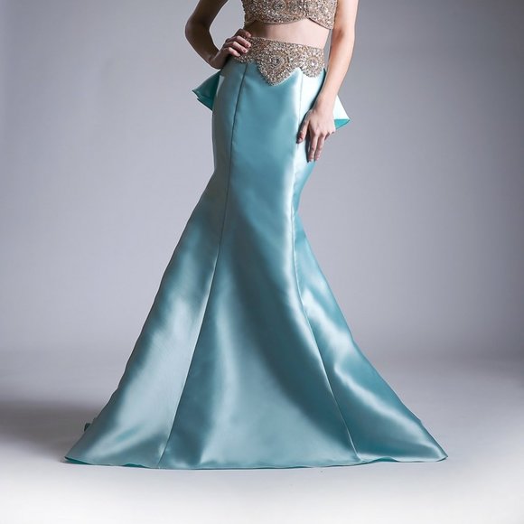 Two Piece Sequined Mermaid Shape Dress CD5045 - Picture 7 of 8